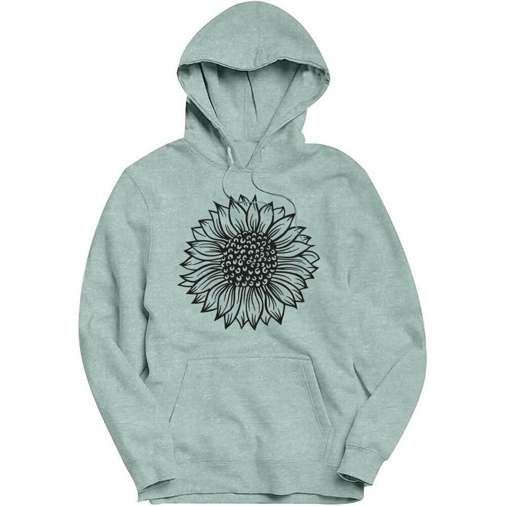 Women Sunflower Hoodie Trendy Long Sleeve Sweatshirt with Pockets Casual Pullove